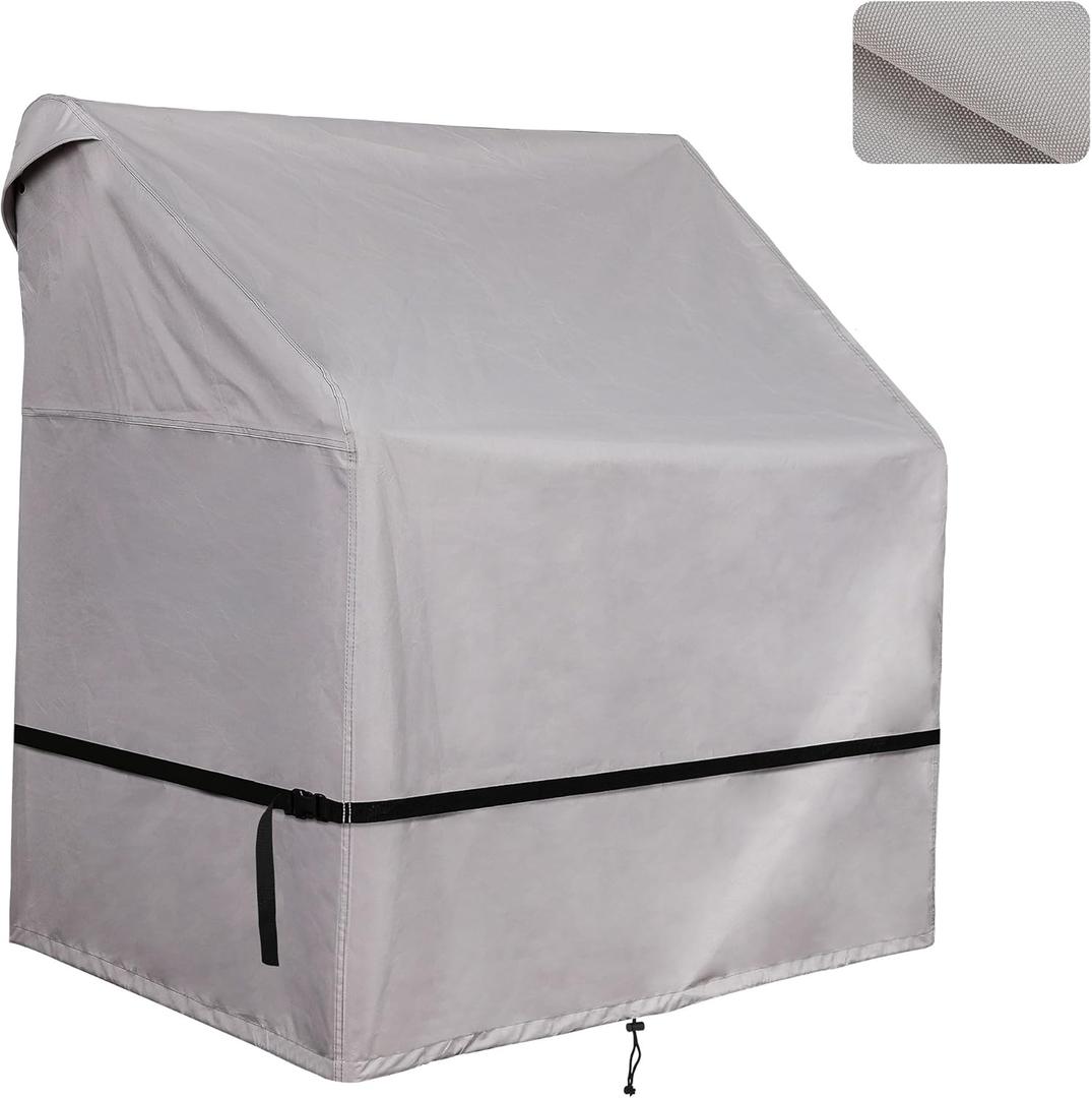 900D Boat Center Console Cover for Outdoor Storage with Large Air Vents, Windproof Strap, Waterproof Seam Strips - Heavy Duty & Anti-UV and Durable (36"W x 24"L x 42"H)