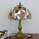 Tiffany Lamp Stained Glass Lamp Sunflower Yellow Bedroom Table Lamp Reading Desk Light for Bedside Living Room Office Dormitory Dining Room Decorate Gift 12x12x18 Include Light Bulb