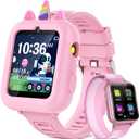 Smart Watch for Kids Girls Gift Age 3-12 with 39 Games Alarm Clock Camera Video Music Player Pedometer Flashlight 12/24 hr HD Touch Screen Kids Smart Watch Birthday Toys for Girls Ages 4 5 6 7 8 9 10 (Pink)