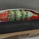 Merry Christmas Gingerbread Man Kitchen Rugs Set of 2, Jolly Holly Coffee Xmas Tree Train Floor Mats Home Decor, Winter Snowflake Door Mat Decorations - 17x29 and 17x47 Inches