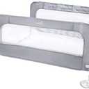 Summer Infant Double Safety Bedrail, Gray, Metal and Fabric Bedrail Set for Toddlers, 42.5” Long, Fits Twin, Full, and Queen Beds and Accommodates Thick Mattresses and Platform Beds