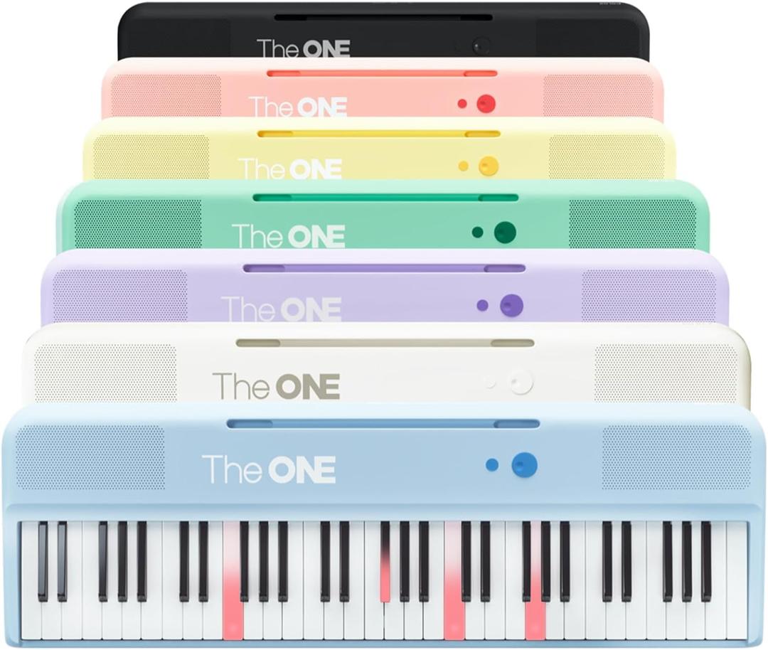 The ONE Smart Keyboard COLOR 61 Keys Piano Keyboard, Music Keyboard with 256 Timbres, 64 Polyphony, 2 Speakers, Built-in LED Lights and Free Apps (Blue), 35.12 x 11.73 x 3.37 inches