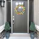 RoseCraft Easter Wreaths for Front Door,15.7 Inch Artificial Easter Colorful Egg Wreath Decorations, for Spring Summer Home Wedding Holiday Party Decor.