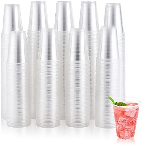 500 Pack 9 oz Clear Plastic Cups, 9 Ounce Disposable Cups for Parties, Picnics, BBQs, Travel, Halloween, Christmas Party, and Events
