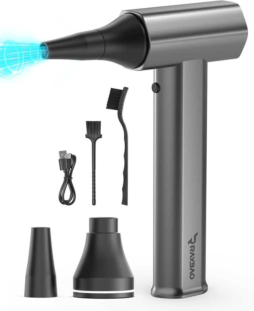 Snow Whiz Turbo Blower, 130000RPM High-Speed Cordless Mini Snow Blower Air Duster, 4-Gear Jet Dry Blower for Light Snow, Computer Keyboard, Car & Outdoor Cleaning (Dark Gray)