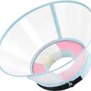 Sponge Core Dog Cone, Inflatable Dog Cone Collar Alternative, Dogs Donut Collar After Surgery, Soft Cone for Large Medium Small Dogs to Stop Licking, No Inflation Required, Clear View (Size 3, Pink) (Neck: 10.5"- 13.0"))