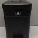 Small Trash Can with Lid, 1.3Gal Stainless Steel Dog Poop Trash Can Outside, Waterproof & Odor Control, 5L Cat Litter Trash Can, Dog Waste Station with Foot Pedal, Garbage Can for Backyard