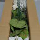 Artificial Geranium Fake Flowers for Outdoors Decoration, 6 Bundles Silk Geraniums White Flower UV Resistant Look Real Faux Plants for Front Door Garden Porch Planter Patio Balcony Yard Indoor Home