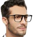 MARE AZZURO Reading Glasses Men Square Reader 0 1.0 1.25 1.5 1.75 2.0 2.25 2.5 2.75 3.0 3.5 4.0 5.0 6.0 (Black 200)