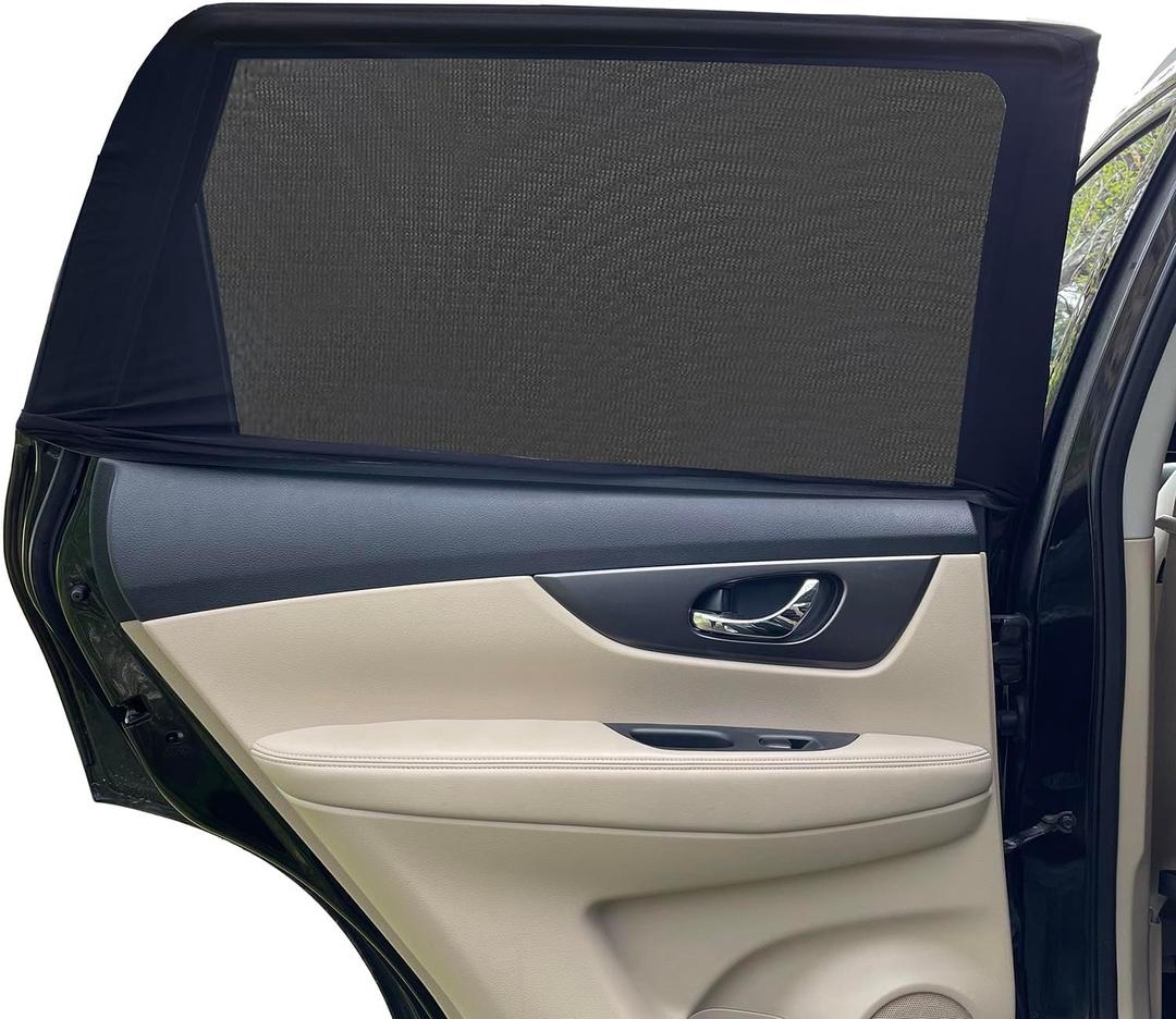 Car Window Shades for Baby - 2 Pack Sun Shade Blocker, Breathable Mesh Rear Side Window Shade Sunshade for SUV, UV Protection for Baby Family Pet, Mosquito Bug Net Window Screens for Camping