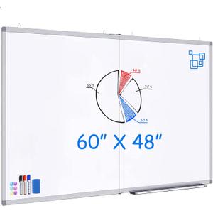 Maxtek White Board Dry Erase 60x48, Large Magnetic Dry Erase Board for Wall
Giant Foldable Aluminum Presentation Wall-Mounted Marker Board with a Long Pen Tray for School, Classroom, Office, and Home