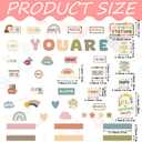 90 Pcs Boho Affirmation Station Classroom Bulletin Board Set Motivational Bulletin Board Back to School Positive Affirmations Accent Cutout Mirror Growth Mindset Decor for School Office Home