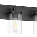 Aipsun 48in Vanity Light Black Bathroom Vanity Lighting Fixtures 6 Light Bathroom Light Fixtures with Clear Glass Shade (Exclude Bulb)