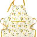 Apron for Women with Pockets, Cooking & Baking | Linen-textured, adjustable neck strap, divided pockets, cooking and baking