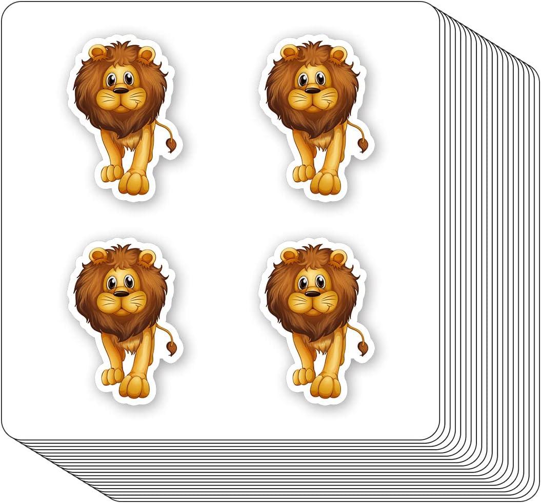 Lion Zoo Animal Stickers 1in for Scrapbooking, Arts, Craft, Kids DIY, Calendars Journals 80-Pack