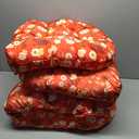 Wicker Chair Cushions of 3 Pieces, Waterproof Outdoor Loveseat Cushion for Wicker Furniture, 1 Love Seat Cushion and 2 U-Shape Pillows for Patio Furniture (Red Flower)
