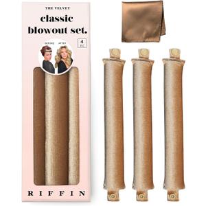 Classic Velvet Heatless Hair Curler Curling Rod Set - Soft Jumbo Large Flexi Rods Hair Rollers Curlers to Sleep in for Women, No Heat Heatless Curls Overnight Rods for Long Hair Volume Look Blonde
