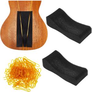 2 Pcs Kids Violin Shoulder Pads Soft Foam Shoulder Rest Violin Sponge Pillow with Yellow Rubber Bands for Party Wedding Concerts Player Cushion, 3/4-1/2