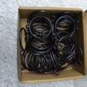 50 Pack Metal Curtain Rings with Eyelets, 1.5 inch Inner Diameter Drapery Rings Apply for Curtain Rods(Fits Up to 1 1/4-Inch Rod) (Black)