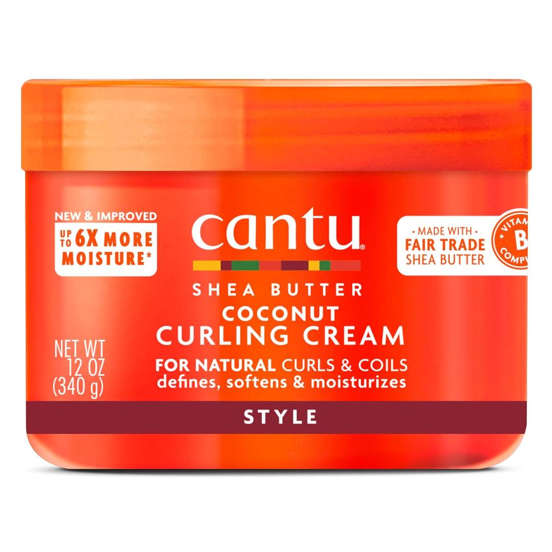 Cantu Shea Butter Coconut Curling Cream, 12 Ounce (Pack of 4)
