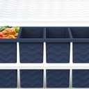 Doasuwish Silicone Freezer Tray for Soup with Lid  1-Cup Soup Container Cube Style Ice Cube Trays for Freezer, Meal Prep & Food Storage, Freeze 250mL/125mL Portions  2 Pack (Dark Blue)