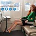 Airplane Foot Hammock for Plane Travel, Heavy-Duty Adjustable Foot Rest with Reinforced Metal Buckles, Ergonomic Bamboo Foot Hammock with Eye Mask & Neck Pillow, Portable Airplane Travel Essentials (Black-3pack)