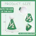BOOMPA Half Birthday Party Hat, Green Felt with White Pom Pom, 1/2 Number Design