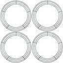 URATOT 4 Pack 12 Inch Metal Wreath Frame Christmas Dark Green Wire Wreath Ring Round for Christmas Wedding Holidays Valentines Garden Home Party Decorations