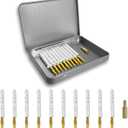 10 Pack Mop Bore Brush 17 Cal Gun Cleaning Kit with 5-40 to 8-32 Brass Rod Adapter Pistol Cleaning Supplies Set for 17 Caliber Rifle Handgun Firearm Accessories Maintenance Storage Box