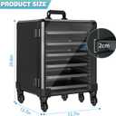 Miniatures Storage Case Miniatures Transport Case Aluminum Alloy Frame Display Case with Lock and Trolley (Large Size)