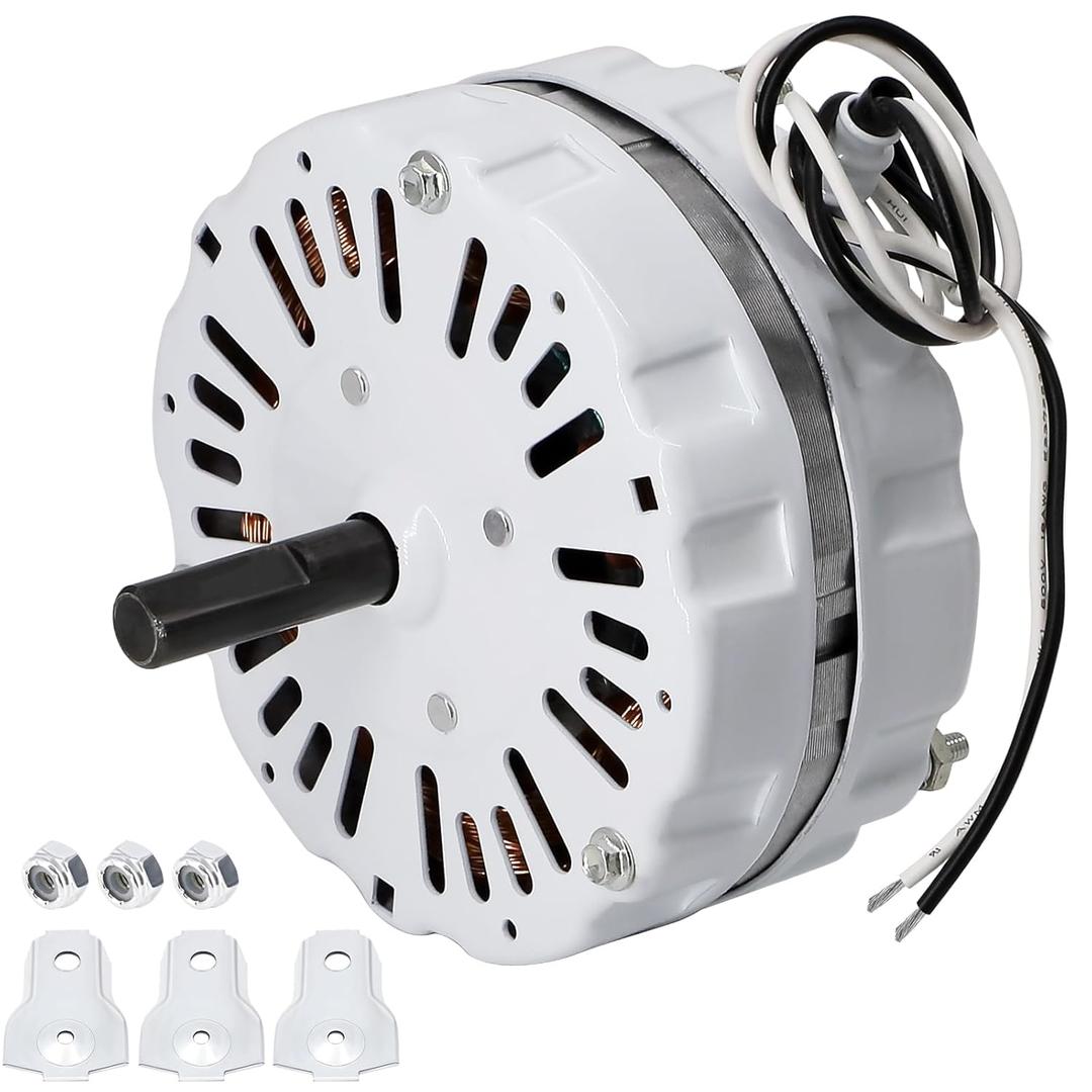 Hiorucet F0510B2944, F0510B2705 Power Attic Vent Fan Motor Replacement for Lomanco, Lomancool 2000 & 1800, F0510B2497, F0510B2536, A0416B2059 Ventilator Fan Motor Kit, 1/10 Hp, 1100 RPM, 120 Volts.
