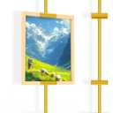 Adjustable Tabletop Easel Stand for Frames up to 29" H,Picture Easels for Display, Gold Easel, Picture Frame Stand, Adjustable Art Easel, Metal Picture Frame Holder Stand Table for Art, Photo (Gold)