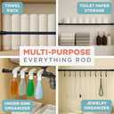 Zenna Home Tension Shower Curtain Rod, No Drill Adjustable Tension Curtain Rod for Bathroom, Rust Resistant, Easy Install Expandable Shower Curtain Rods, 26 to 76 Inches, Matte Black