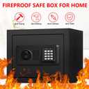 1.3 Cuft Small Fire Safe for Home Use, Anti-theft Fire Proof Safe Box with Digital Keypad, Spare Keys and Removable Shelf, Security Safes Fireproof Waterproof for Document Money Valuables