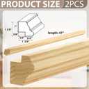 DoubleFill 2 Pack 47" Kitchen Cabinet Light Rail Molding 1-3/8" Wide x 1-1/2" Trim Wood Unfinished Kitchen Cabinet Molding for DIY Cabinetry, Yellow Poplar, 94" Total