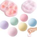 6 Pack Sand Squishy Stress Balls, Crunchy Moldable Vacuum Squishy Toys, Sand Filled Squishy Fidget Balls, Hard & Soft Squishy Sand Stress Relief Balls for Kids & Adults, Sensory Bead Squishy Gifts