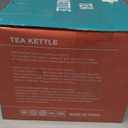 Tea Kettle -3.0 Quart Whistling Tea Kettle for Stove Top Stainless Steel Tea Pot Stovetop Food Grade Water Kettle with Wood Pattern Handle for Coffee/Tea/Milk Kettle Pot -Black