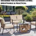 8Pcs Outdoor Cushion Covers, Patio Cushion Covers,Stretch Elastic Slipcovers, Replacement Washable & Reusable Furniture Protector for Patio Couch (Beige,Cover Only)