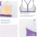 RUNNING GIRL Y-Back Sports Bras for Women, Medium Impact Wirefree Padded Bra Workout Crop Top Longline Sports Bra Push up (S)