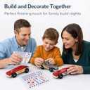 4 x Derby Car Sticker Set for Pinewood Car DerbyStyle Cars, Racing Numbers Flags Flames Animals Wings Lights Decals, Peel & Stick Waterproof Vinyl, 6 Sheets