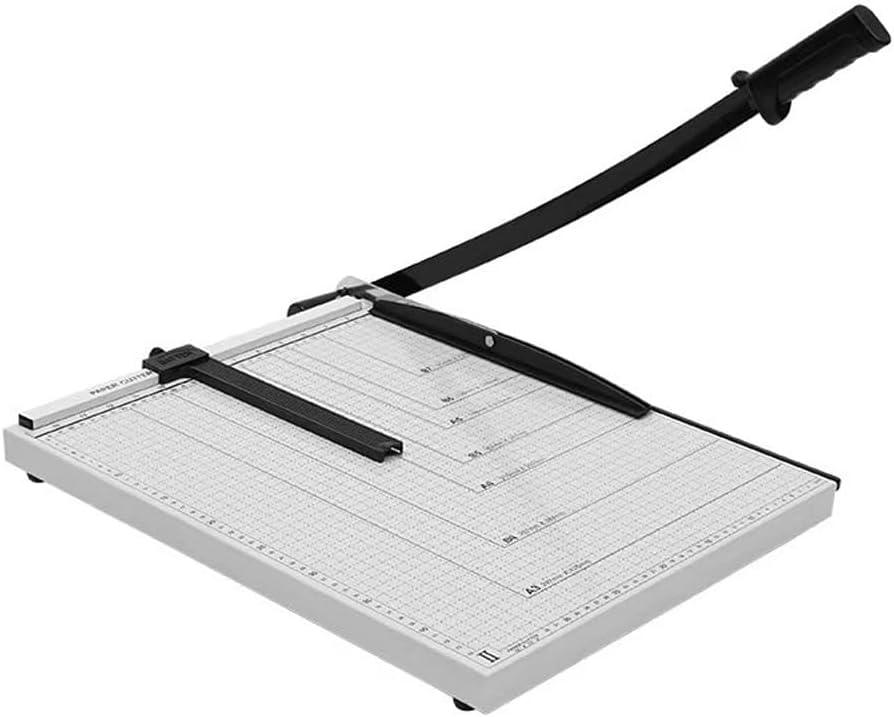 Guillotine Paper Cutter 18 Inch - Professional Large Paper Heavy Duty Trimmer, Steel Base 12-Sheet Capacity for Cardstock & Photos, Safety Lock & Self-Sharpening Blade for Office, School, Craft Studio (A3, White)