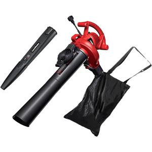 LawnMaster Red Edition BV1210 1201 Electric Blower Vacuum Mulcher 12 Amp 2-Speed Adjustment with Metal Impeller 240 MPH 380 CFM 14:1 Mulch Ratio