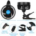 Alagoo Car Fan 6'' 12V Cool Gadgets Clip Fan for Front Rear Seat Passenger Portable Electric Air Fresh Fan with Cigarette Lighter Plug for Cars/Vehicle SUV, RV