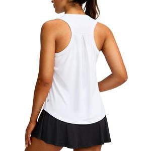 Women's Workout Tops Racerback Athletic Tank Tops Sleeveless Loose Fit Yoga Running Gym Shirts for Women (White, XL)