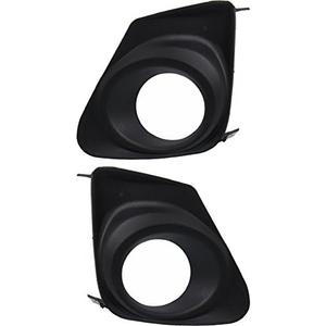 Front Fog Light Trim Set of 2 Compatible With 2011-2013 Toyota Corolla, Textured Black, Driver and Passenger Side