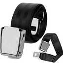Adjustable 7-39" Airplane Seatbelt Extender - FITS All Airlines (not Southwest) Bring You a Comfortable Trip, Black