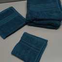BOUTIQUO Ultra Soft 3 Pack Cotton Towel Set, Contains a Bath Towels 28x55 inch, a Hand Towels 16x24 inch & a Wash Coths 12x12 inch, Ideal Everyday use, Compact & Lightweight - Teal
