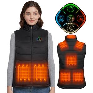 KOVNLO Heated Vest Women, (Battery Pack Not Included) Smart Controller With Lights-out, Electric Warming Heated Jackets (XX-Large, Black)
