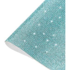 MECCANIXITY Bling Crystal Rhinestone Sheet Self-Adhesive Rhinestone Diamond Gems Sticker 9.44 x 7.87 Inch DIY Car Decoration Sticker for DIY Car Phone Clothing, DIY Craft Lake Blue