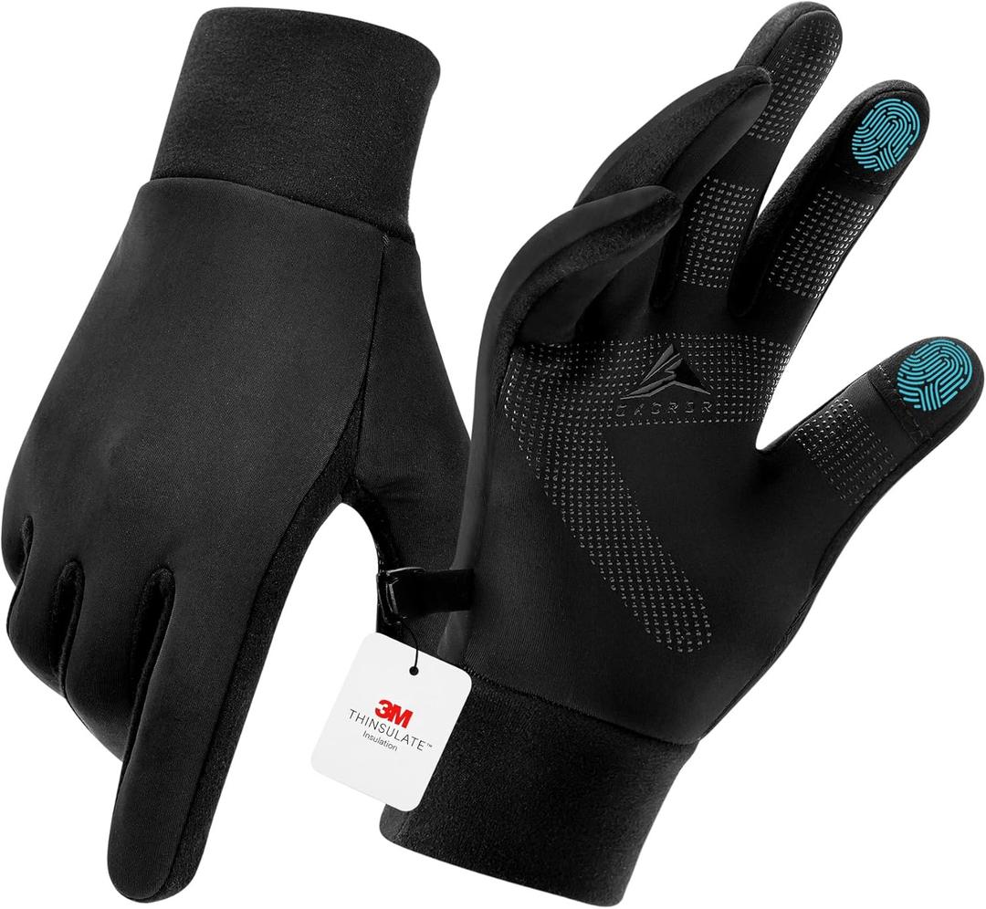 GXCROR Winter Gloves with Windproof & 3M Thermal Insulation, Touchscreen & Anti-Slip, Ideal for Running, Cycling, Hiking, Driving, and Outdoor Activities (Small, Black)